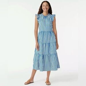 NWOT JCrew Tiered Cotton Dobby Dress S